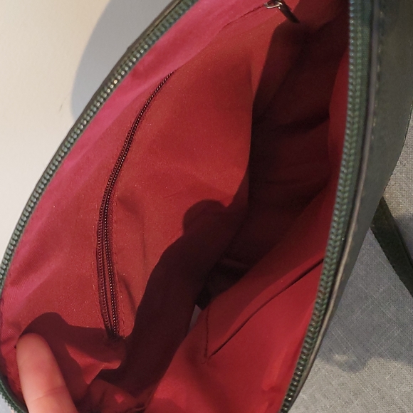 Forest Green Zippered Shoulder Bag - Picture 2 of 5